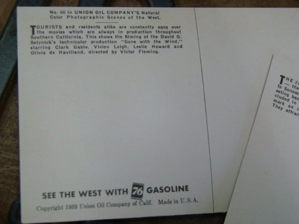 See The West With 76 Gasoline 1939 Postcards Back 1