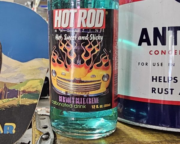 Hot Rod Burnout Blue Creme Soda Label