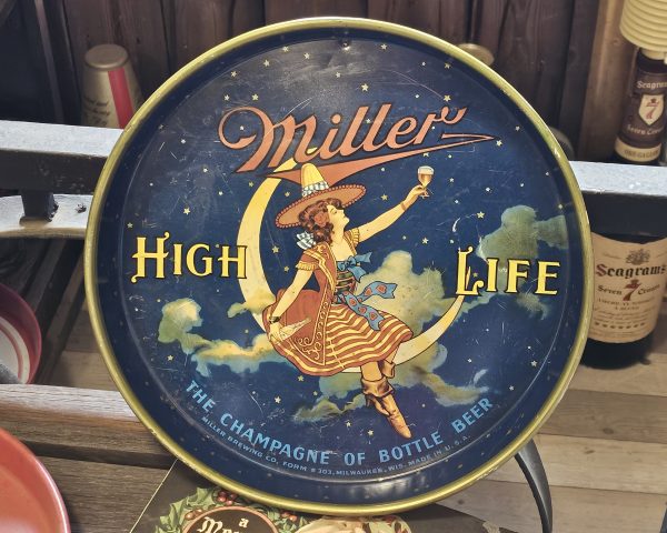 Miller High Life Girl On The Moon Serving Tray