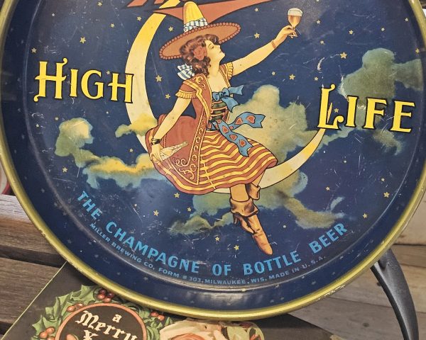 Miller High Life Girl On The Moon Serving Tray Bottom