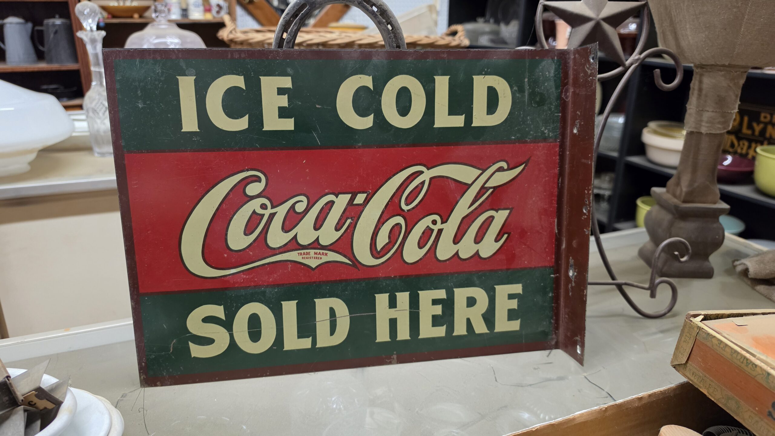 Ice Cold Coca-Cola Sold Here Flange Sign - Image 6