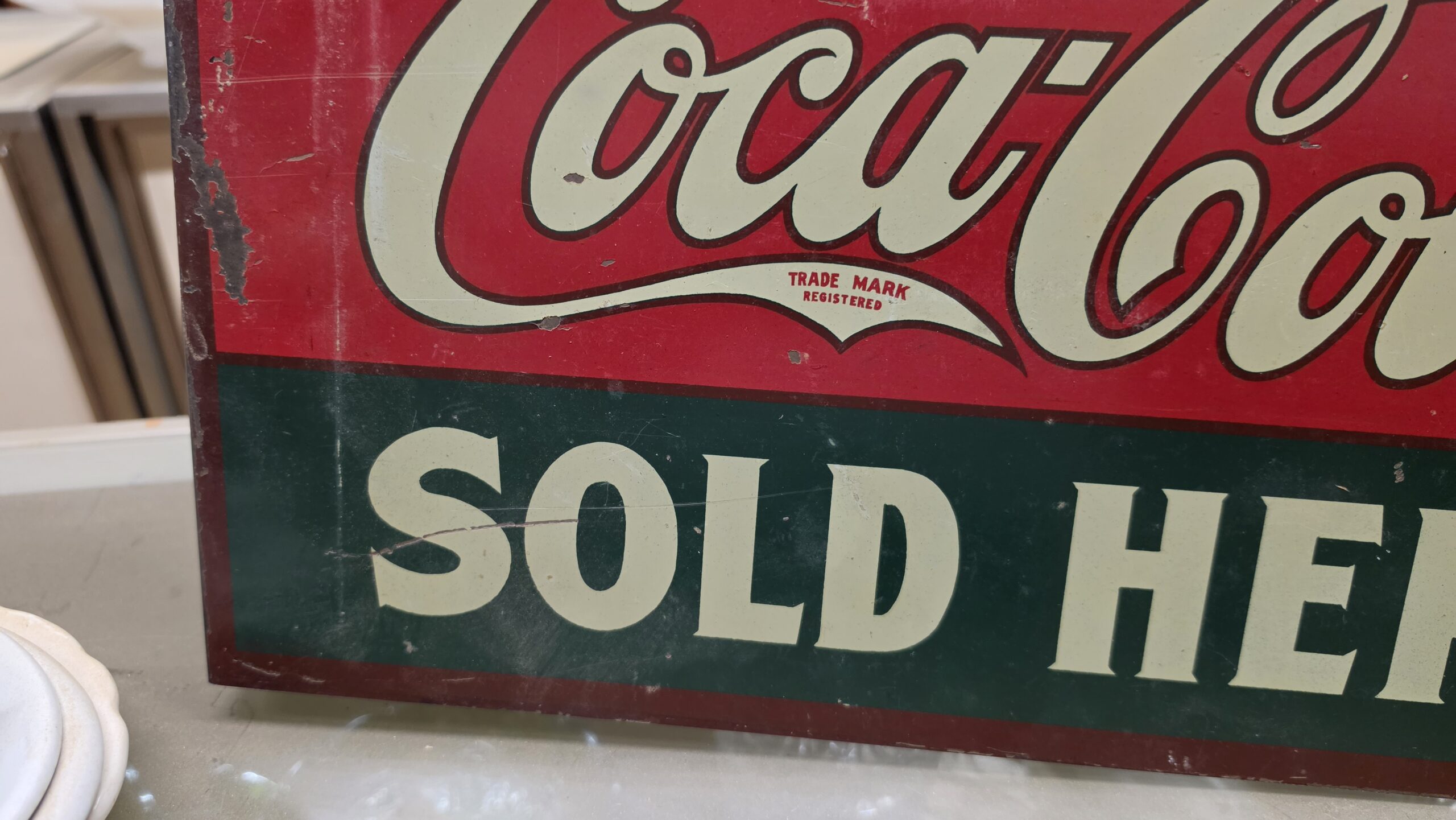 Ice Cold Coca-Cola Sold Here Flange Sign Bottom Left