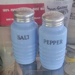 Blue Glass Salt Pepper Shaker Set