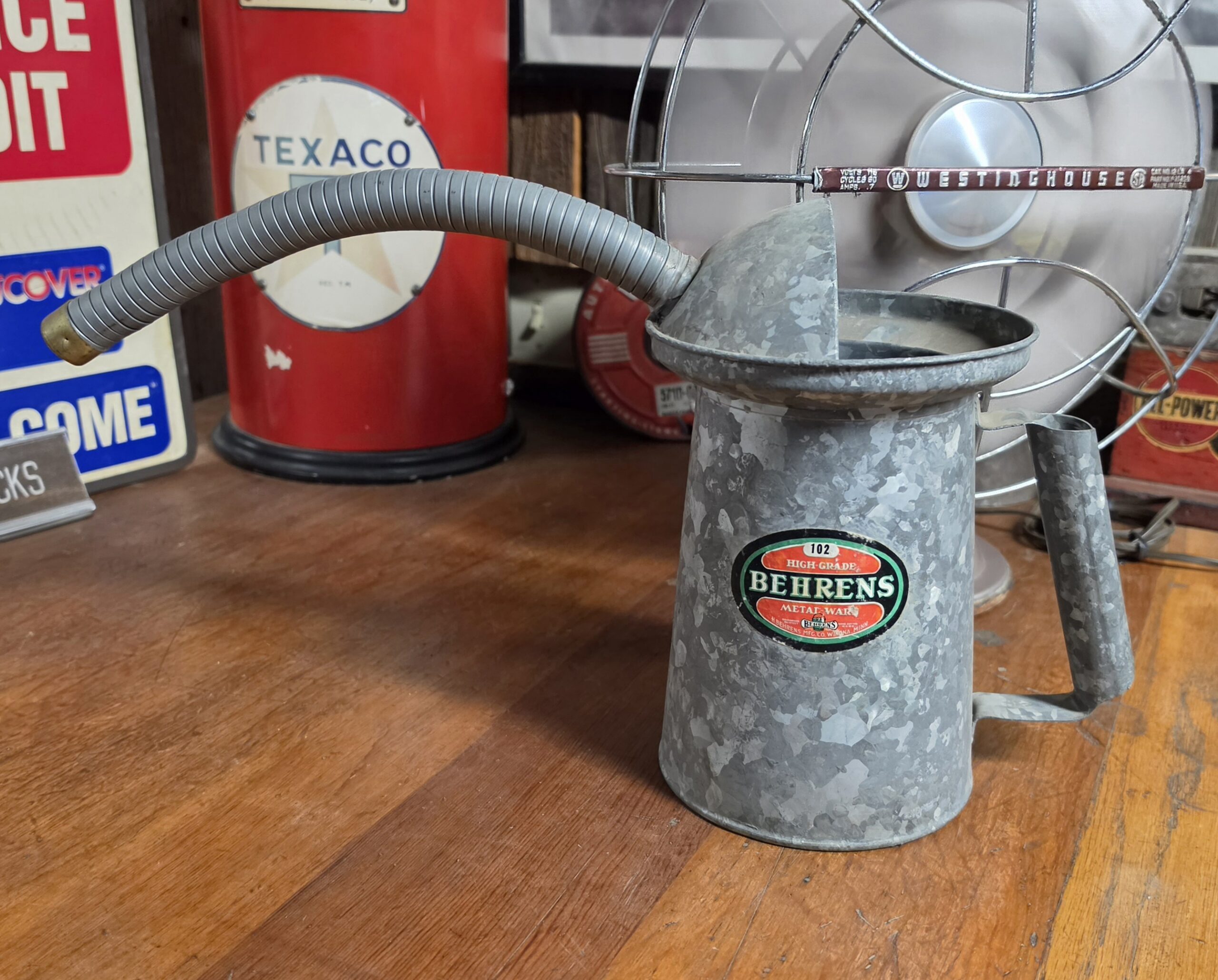 Behrens Galvanized Metal Oil Can Model 102