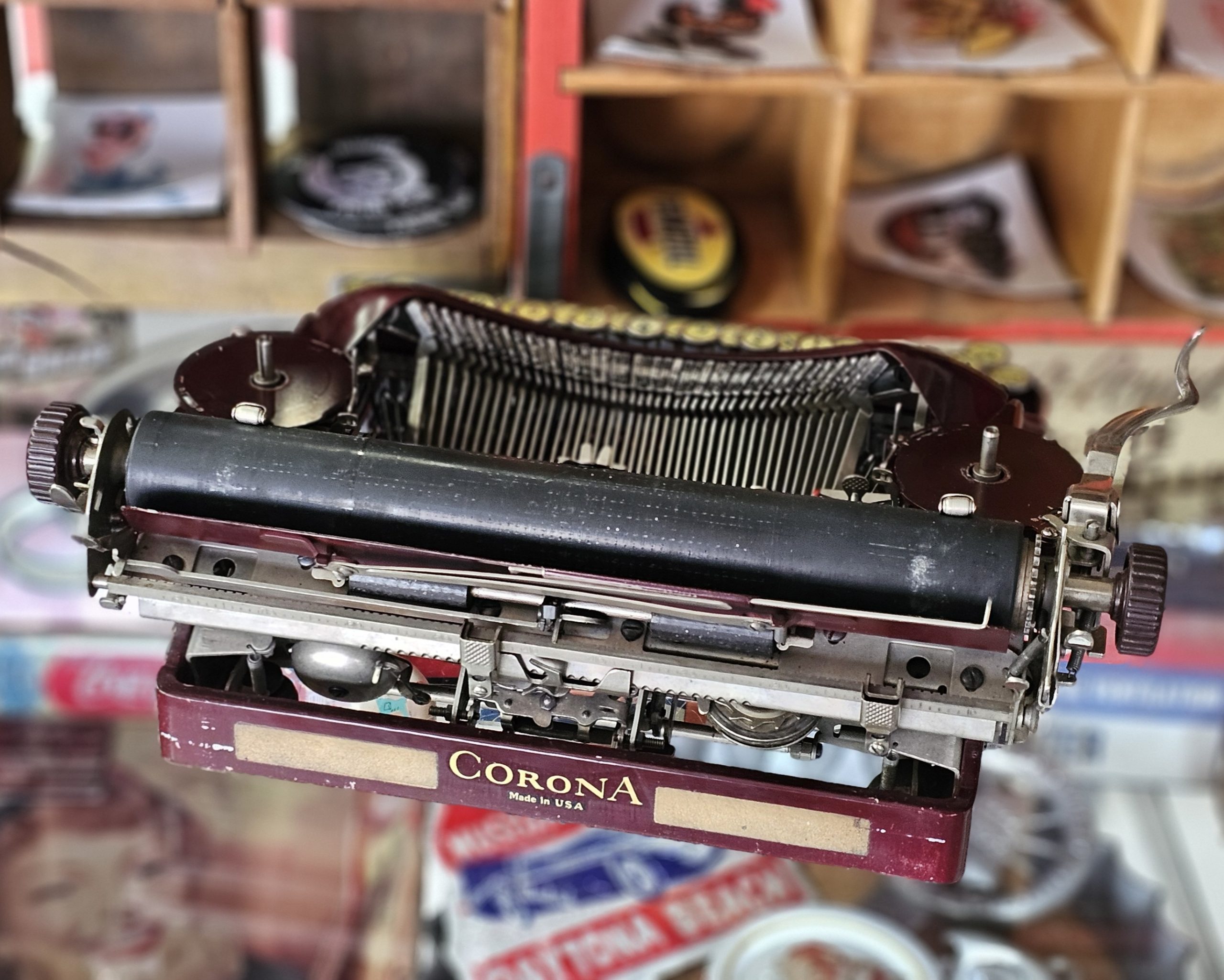 Corona Model 4 Typewriter Back Wording