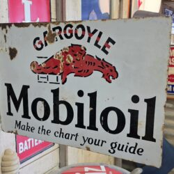 Gargoyle Mobiloil Flange Sign Porcelain