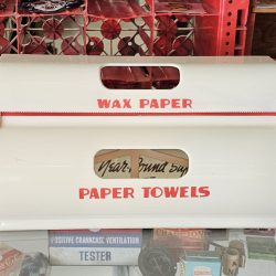 Red White Wax Paper Paper Towel Holder