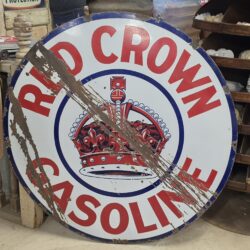Red Crown Gasoline 48 Porcelain