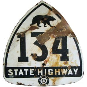 State Highway 134 Auto Club Sign Aged