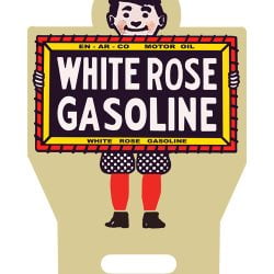 License Plate Topper, White Rose Gasoline