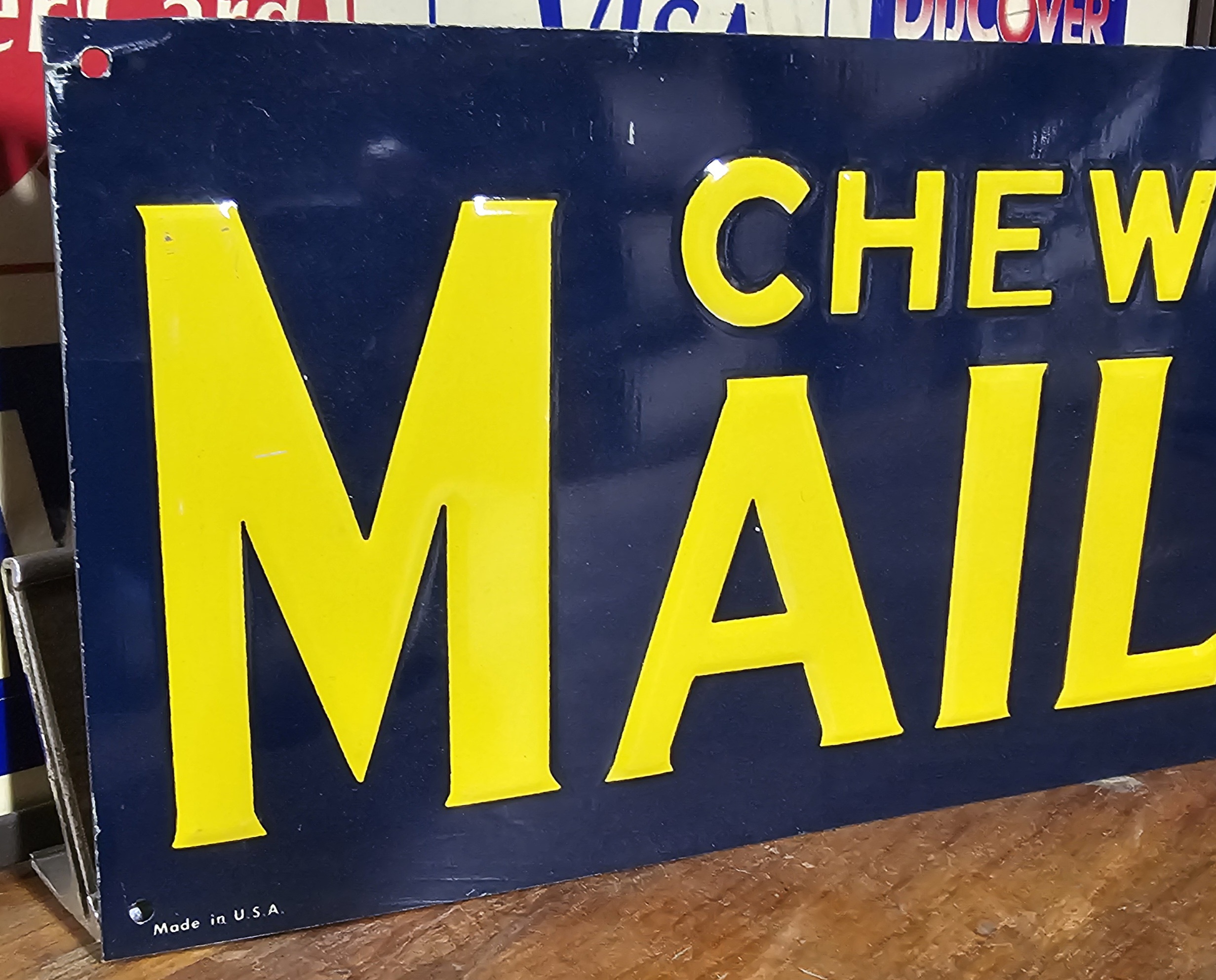 Chew Smoke Mail Pouch Tobacco Sign Left