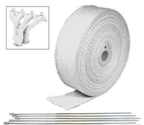 Thermal Exhaust Wrap With Ties White