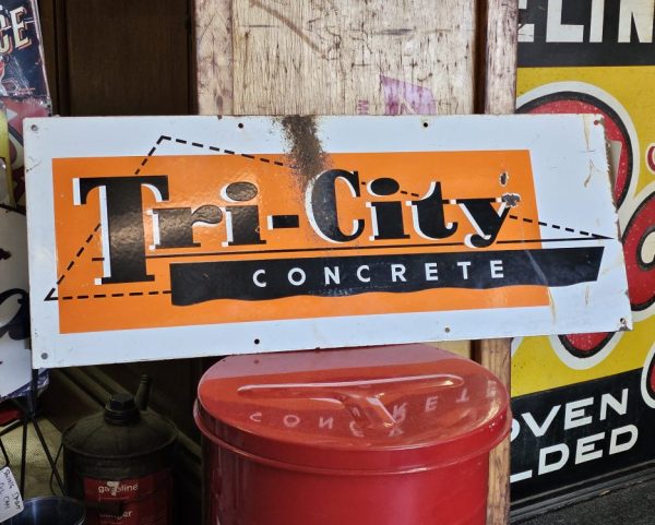 Tri-City Concrete Porcelain Sign