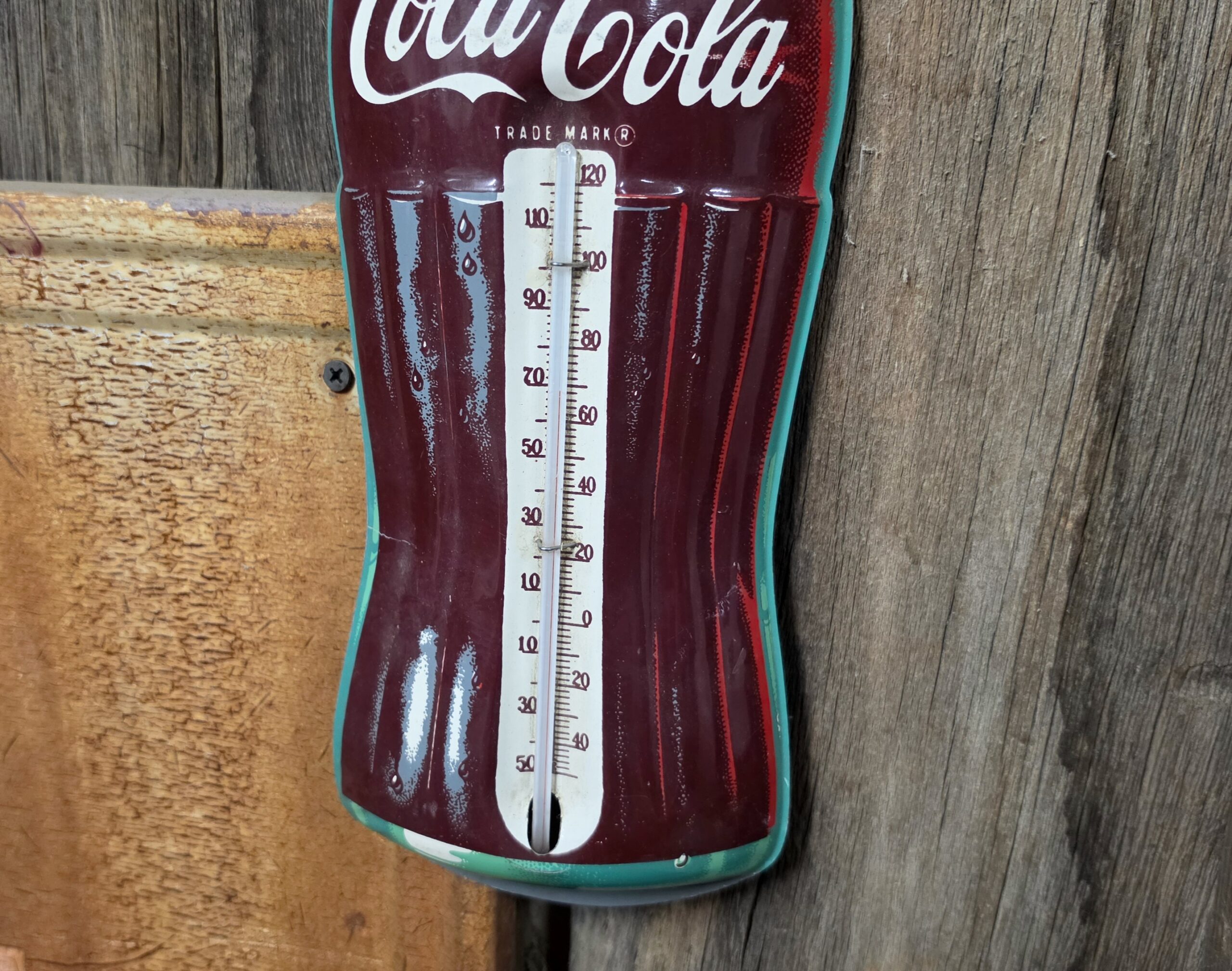 Coca-Cola Bottle Metal Thermometer Bottom
