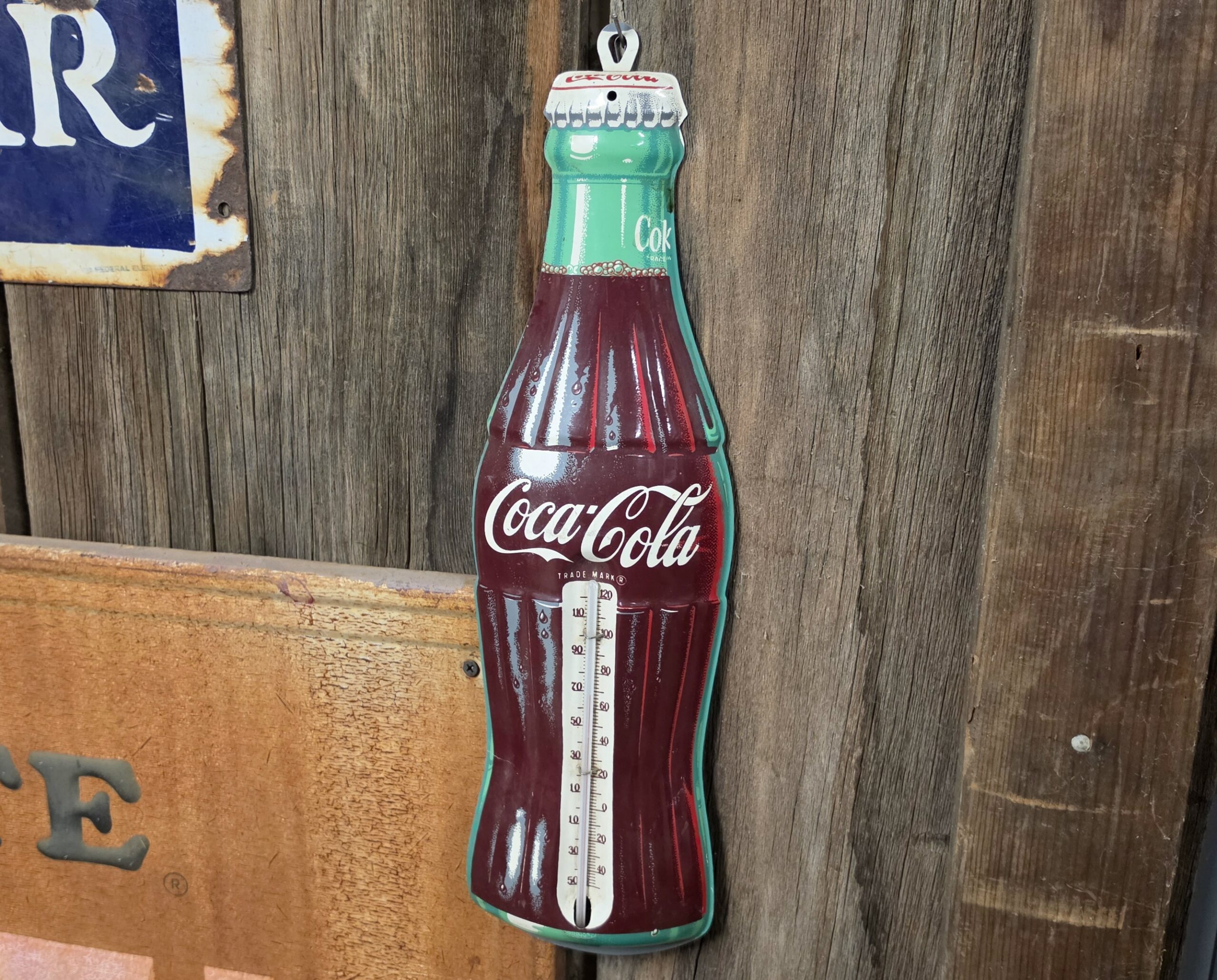 Coca-Cola Bottle Metal Thermometer
