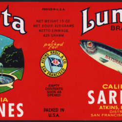 Luneta California Sardines Paper Label