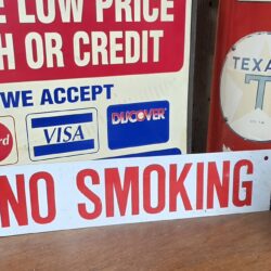 No Smoking Double Sided Sign Tin
