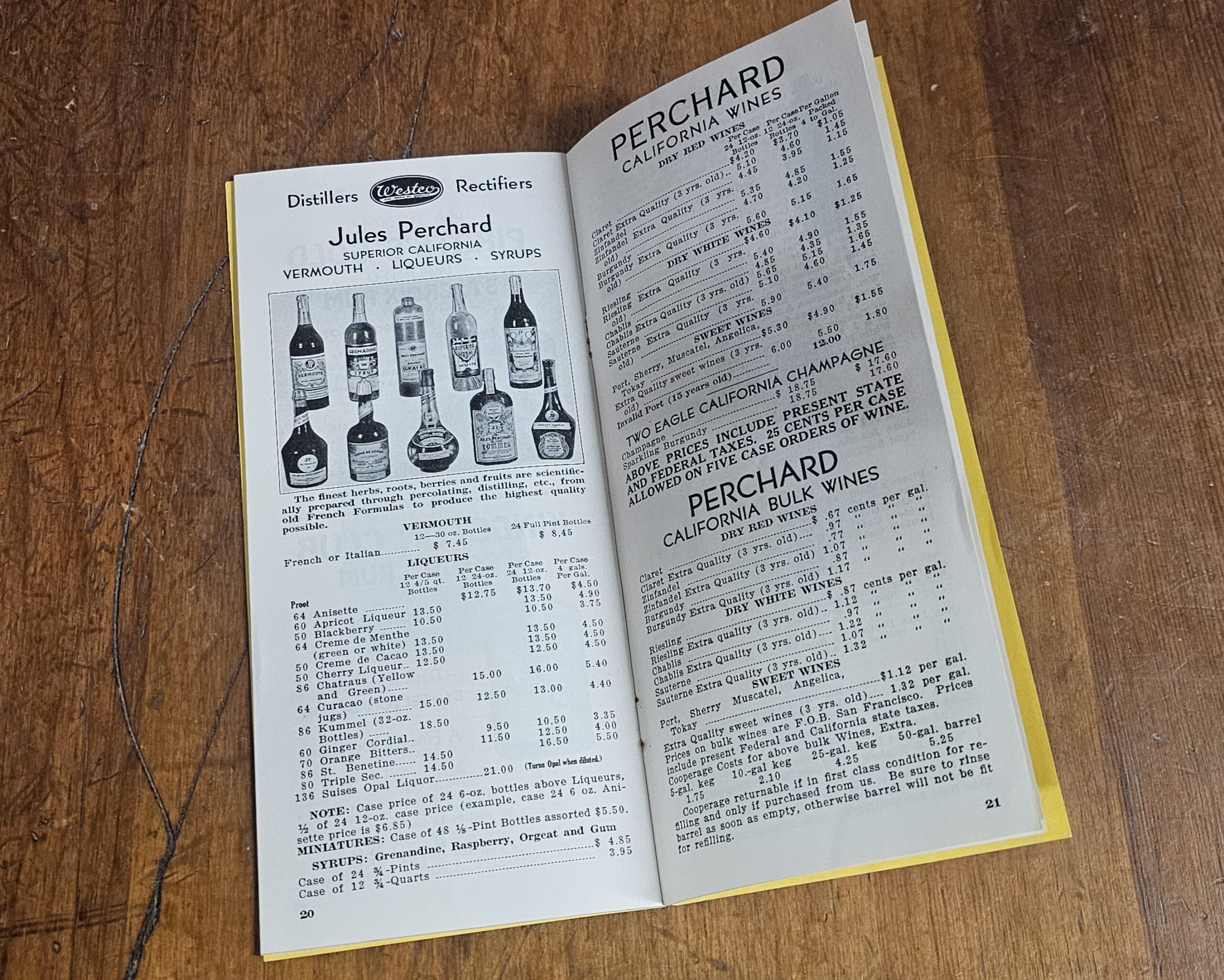 Westco Liquor Products Co Catalog Descriptions