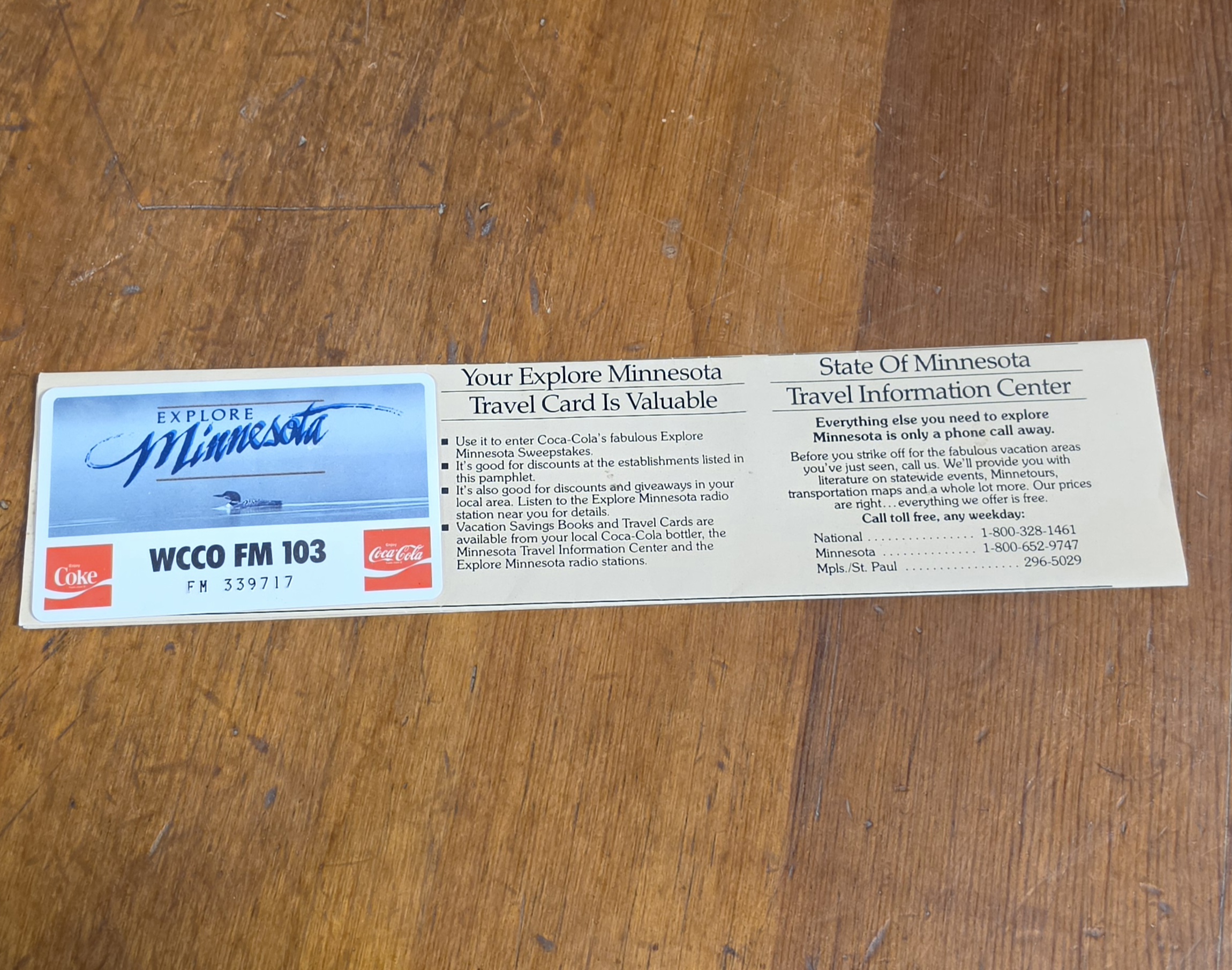 Coca-Cola Minnesota Vacation Savings Book Back