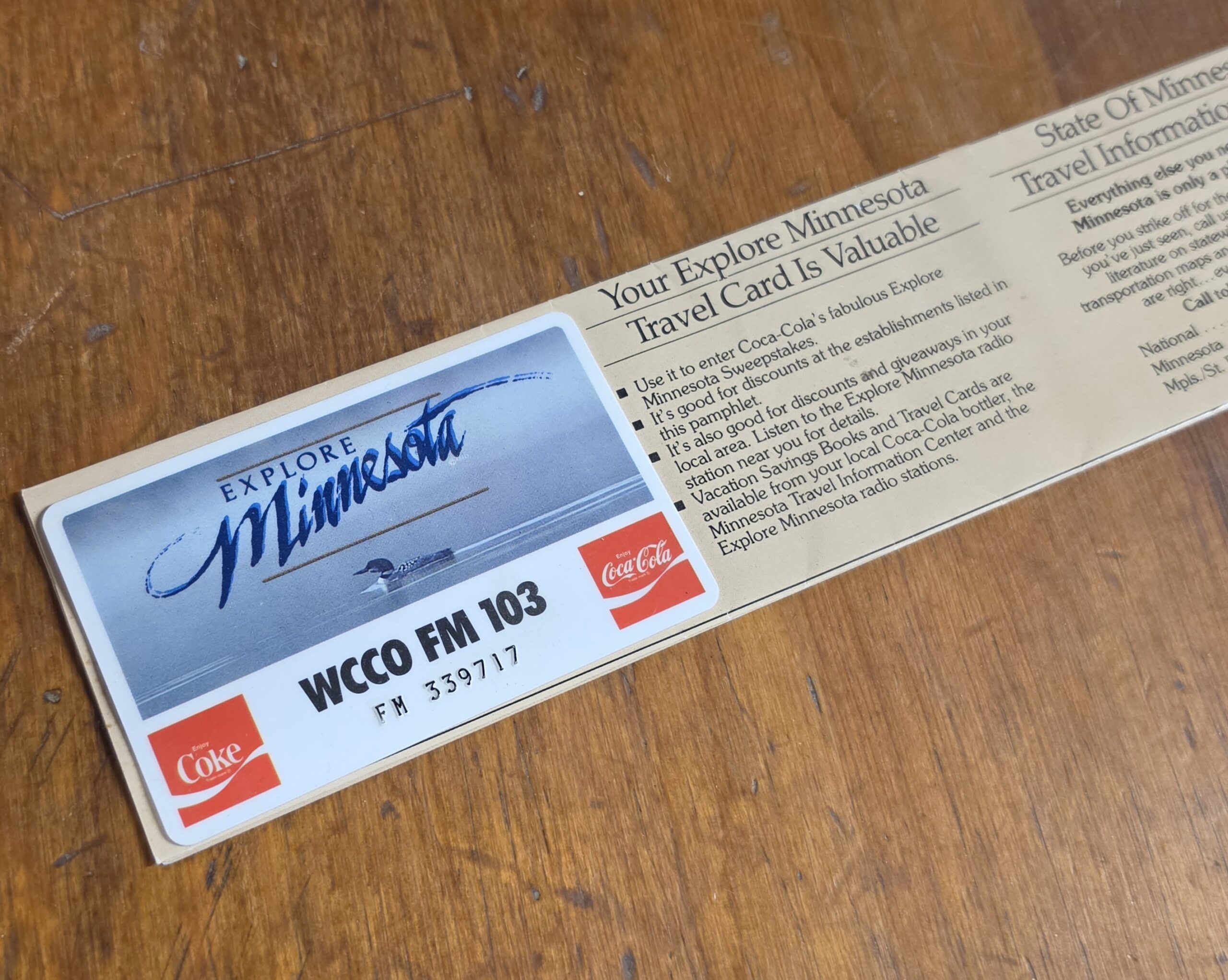 Coca-Cola Minnesota Vacation Savings Book Card
