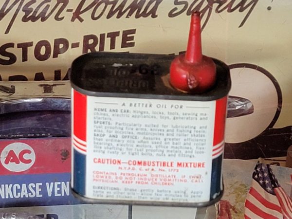 American Dripless Oil Tin Back