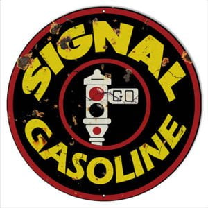 Vintage Signal Products Gasoline, 14" Round