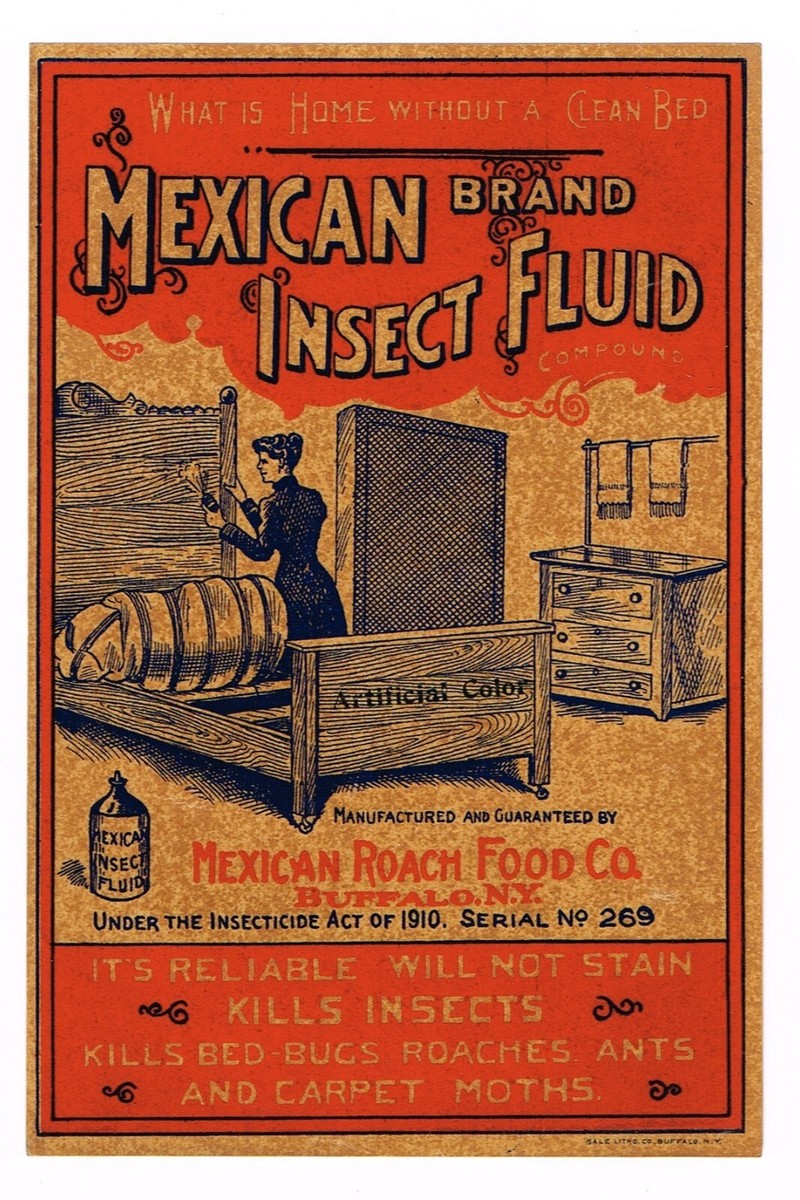 Mexican Brand Insect Fluid Bottle Label