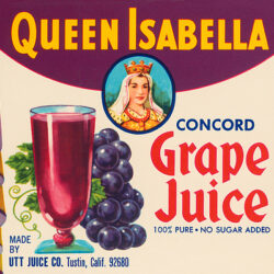 Queen Isabella Grape Juice Bottle Label