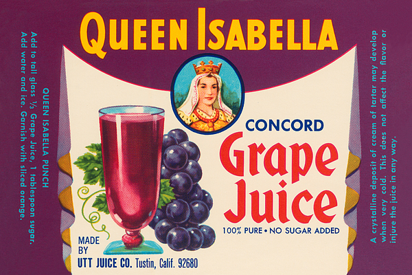 Queen Isabella Grape Juice Bottle Label
