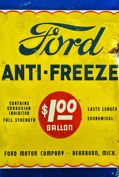 Ford Anti-Freeze $1.00 Gallon Sign