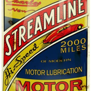 Vintage Streamline Hi-Speed Motor Oil Can Cutout