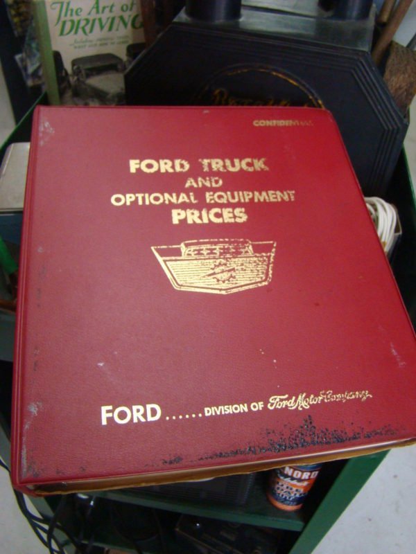 Ford Truck And Optional Equipment Confidential Dealer Price Book