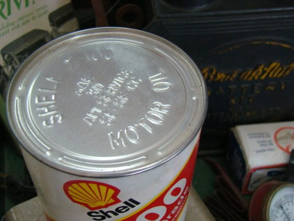 Shell X-100 Single Grade Motor Oil Cardboard Can Top