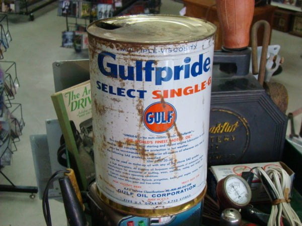 Gulfpride Select Single-G Motor Oil Can Back