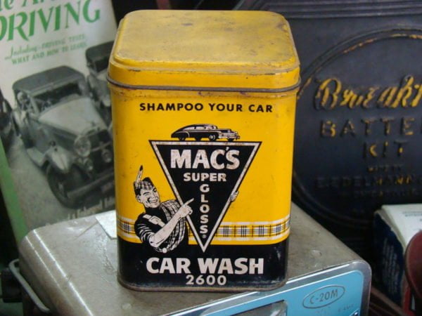 Mac's Super Gloss Car Wash Tin