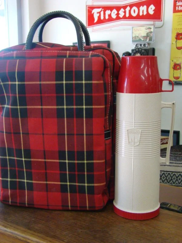 Thermos Picnic Set With Carry Case - Vintage Ford Parts, Music