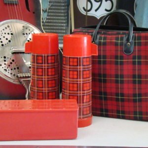 Aladdin Plaid Picnic Travel Set With Case