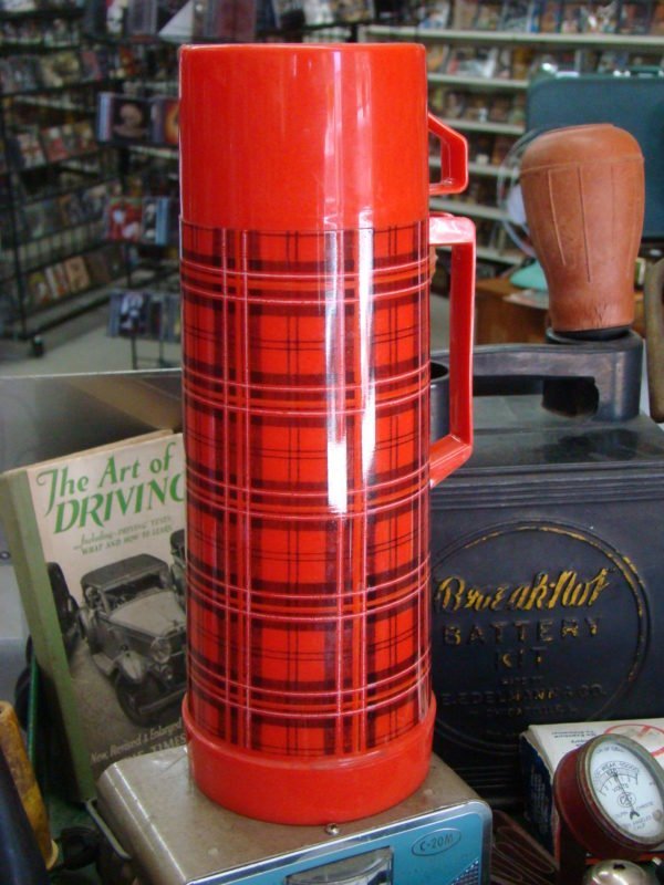 Aladdin Red, Black & White Plaid Thermos