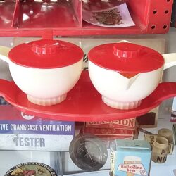 Cream Sugar Red Cream Set With Tray