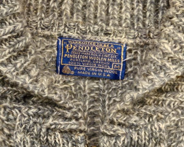 Pendleton Grey Cardigan Sweater, 1970s Label Size