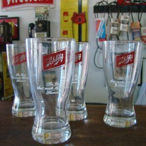 Schlitz The Beer That Made... Vintage Pilsner Glass Set Of 4