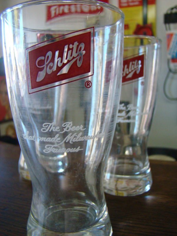 Schlitz Vintage Pilsner Glass Set Of 4 Slogan