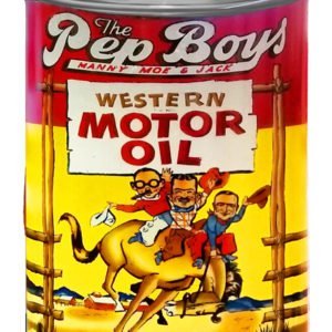 Vintage Pep Boys Western Motor Oil Can Cutout