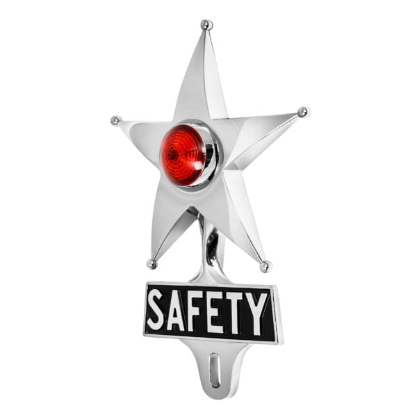 Safety Star License Plate Topper Red