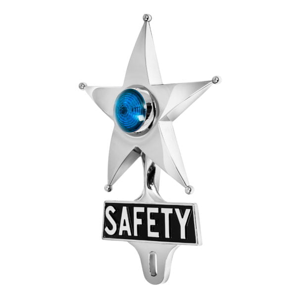 Safety Star License Plate Topper Blue