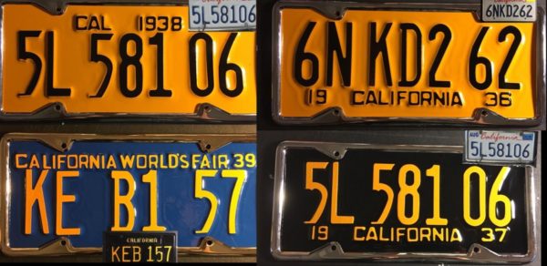 California License Plate Replica 1929-39