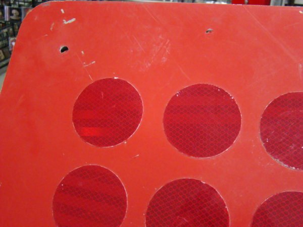 Red Reflective Road Sign Mounting