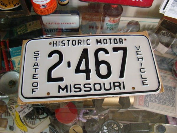 State Of Missouri Historic Motor Vehicle License Plates