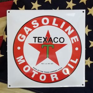 Texaco Gasoline Motor Oil Circle, Porcelain