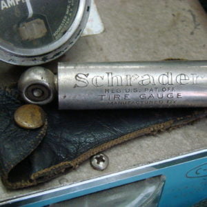 Schrader Tire Gauge With Leather Holder